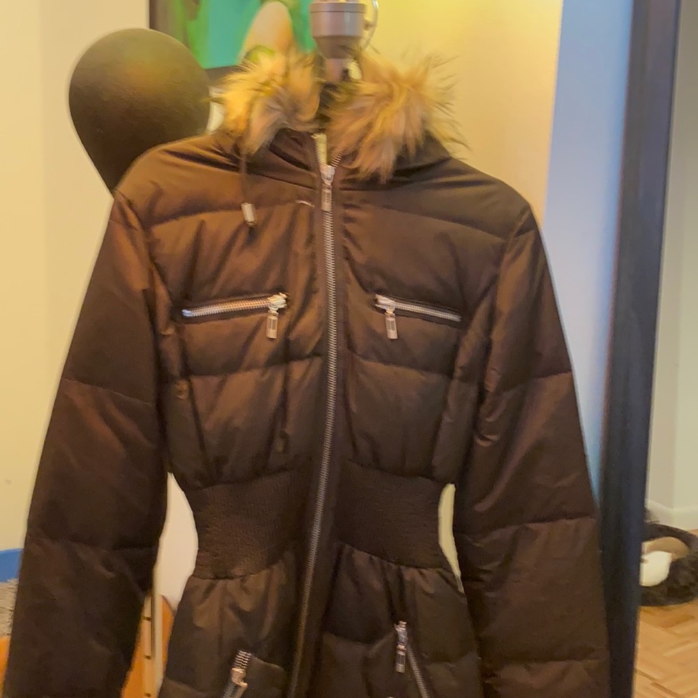 MNG Duck feathered down winter coat Extra small. Fitted around the waist